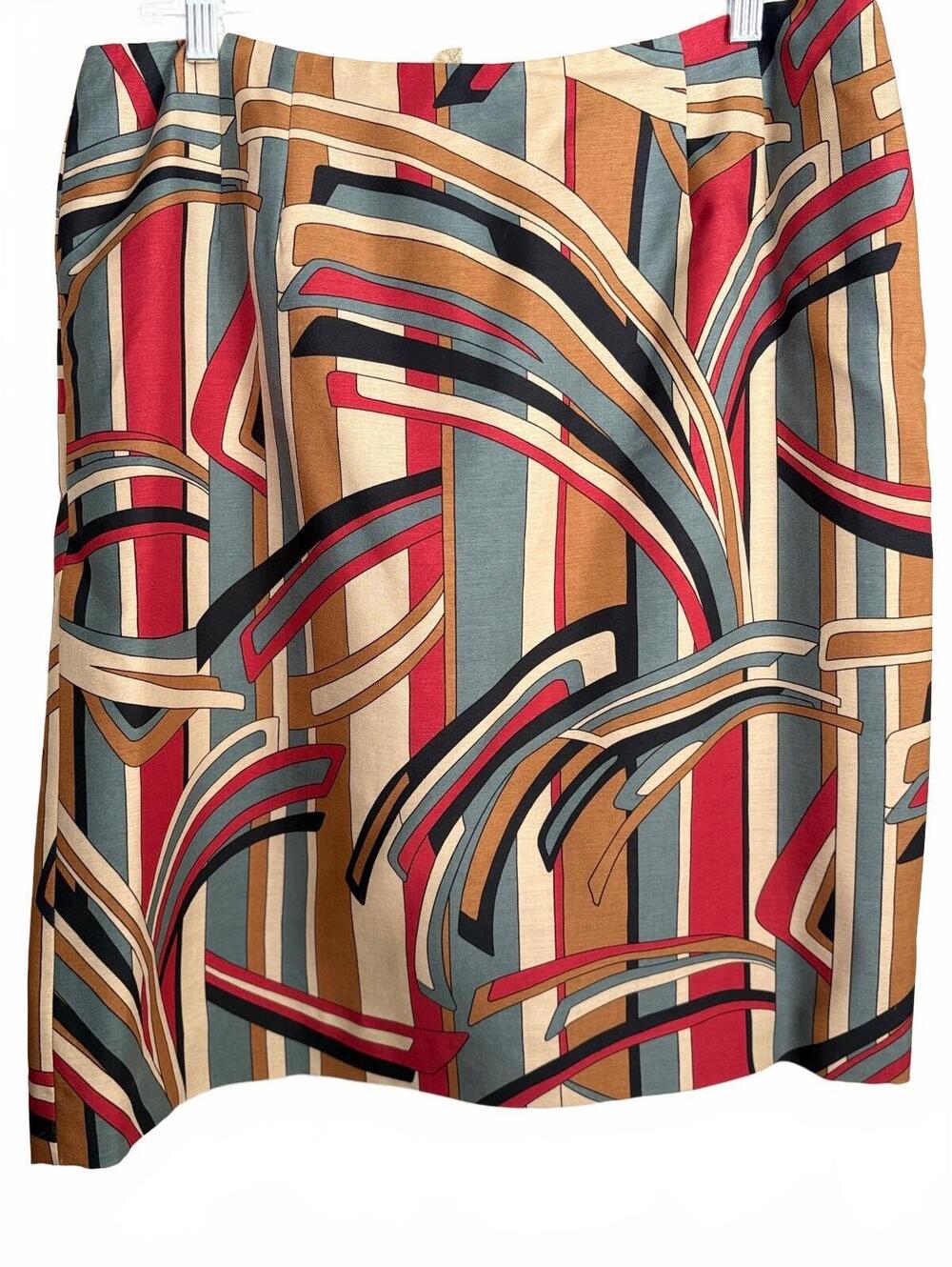 Talbots silk and wool art deco design skirt 14